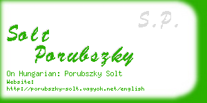 solt porubszky business card